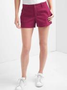 Gap Women Twill Summer Shorts - Very Berry