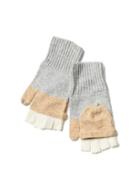 Gap Women Merino Wool Blend Convertible Colorblock Tech Mittens - Camel