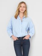 Gap Women Poplin Oversize Cocoon Shirt - Blue Stripe