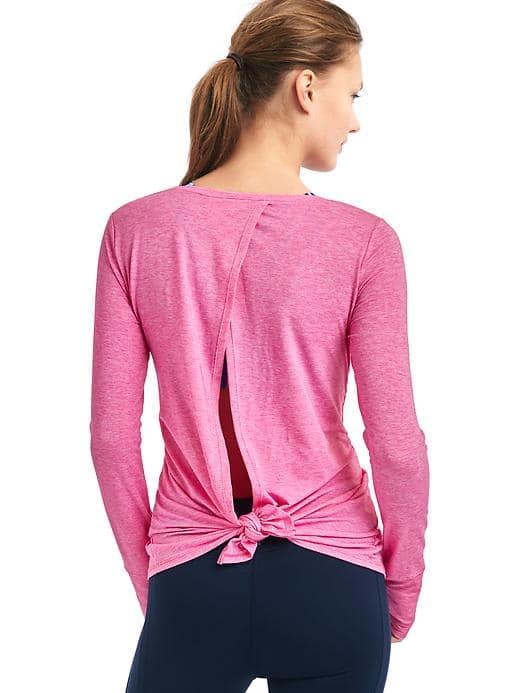 Gap Gapfit Breathe Tie Back Tee - Happy Pink