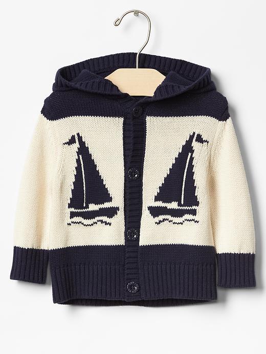 Gap Sailboat Knit Hoodie - Dark Night