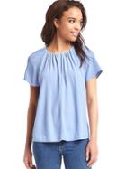 Gap Women Flutter Sleeve Blouse - Air Stream Blue