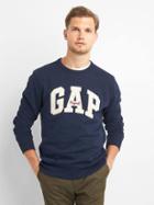 Gap Men Logo Fleece Crewneck Pullover - Tapestry Navy