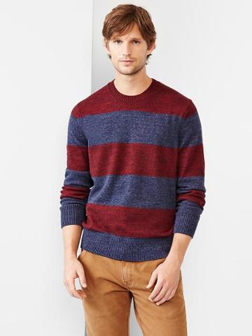 Gap Men Marled Stripe Sweater - Burgundy Heather