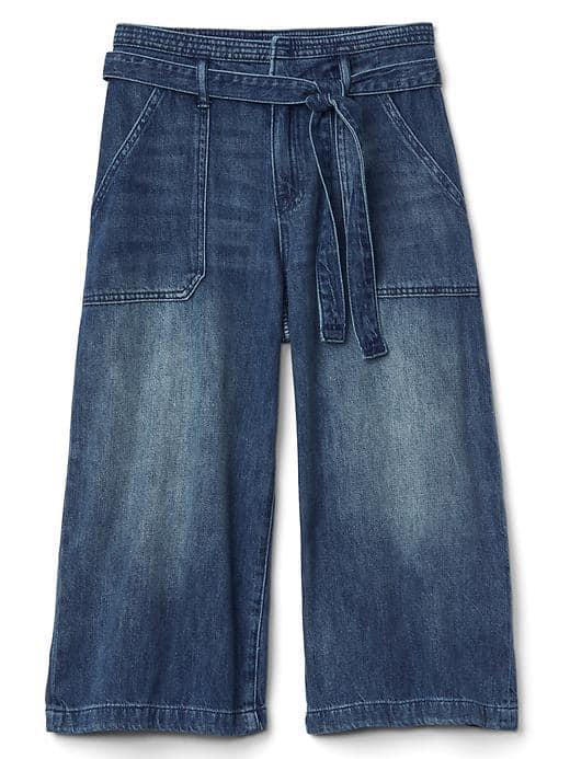 Gap Women High Rise Denim Culottes - Medium Indigo