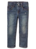 Gap High Stretch Knee Patch Slim Jeans - Dark Wash Indigo