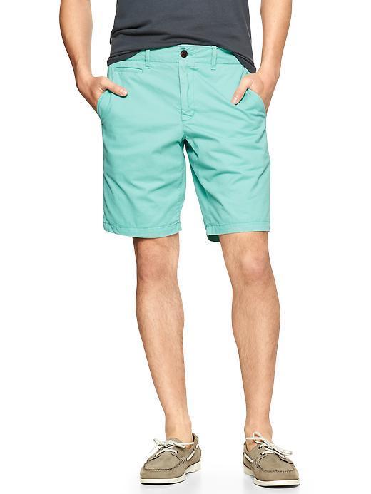 Gap Lived In Flat Front Shorts 10&quot; - Fair Aqua