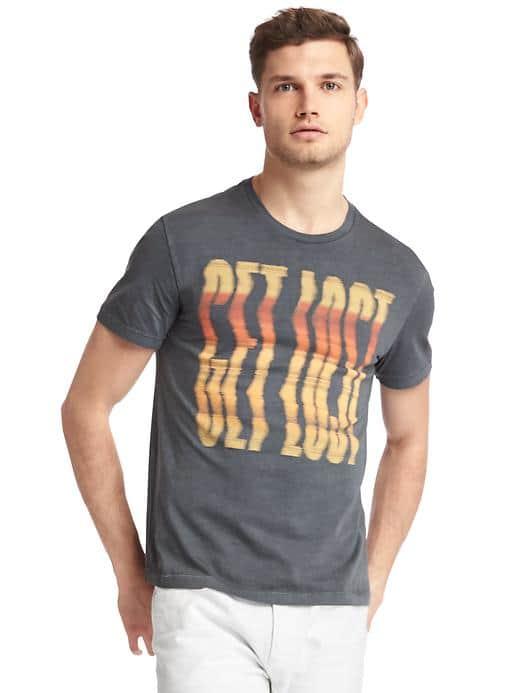 Gap Men Get Lost Graphic Crewneck Tee - Moonless Night