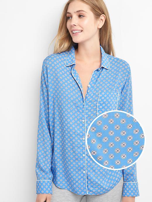 Gap Dreamwell Sleep Shirt - Floral Geo Blue