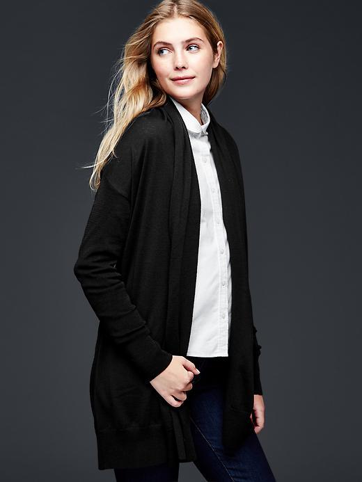 Gap Women Merino Wrap Cardigan - True Black