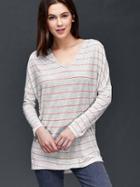 Gap Scoop Neck Stripe Tunic - Heather Grey