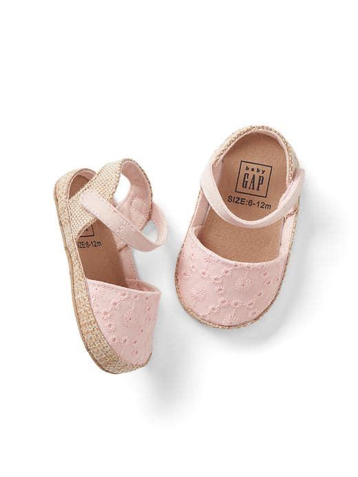 Gap Women Eyelet Espadrille Sandals - Pink Cameo