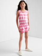 Gap Tie Dye Tank Romper - Neon Light Pink
