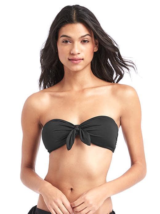 Gap Women Tie Bandeau Bikini Top - True Black
