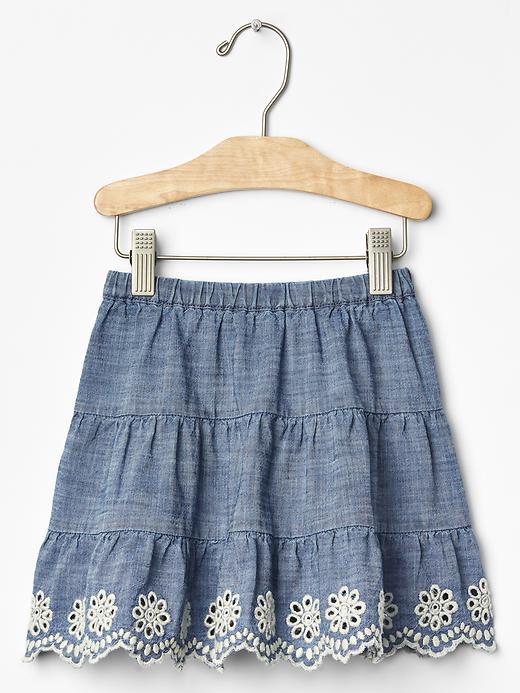 Gap 1969 Eyelet Denim Skirt - Denim