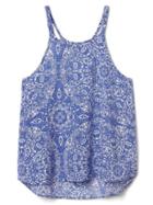 Gap Women Dream Well Print Sleep Cami - Casitas Tiles Blue