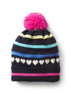 Gap Rainbow Stripe Pom Pom Beanie - Multi