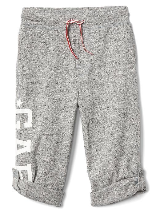 Gap Logo Roll Up Pants - Light Grey Marle