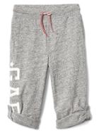 Gap Logo Roll Up Pants - Light Grey Marle