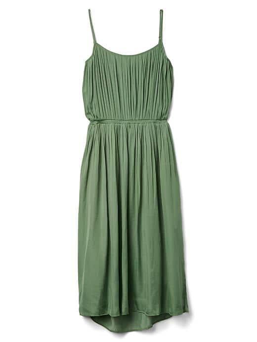 Gap Women Drapey Pleated Midi Dress - Twig