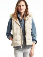 Gap Women Coldcontrol Max Hooded Puffer Vest - Off White