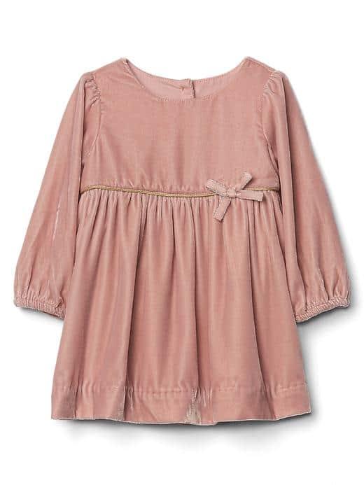 Gap Velvet Empire Dress - Pink
