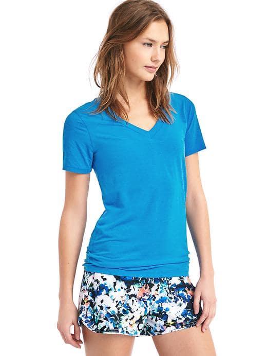 Gap Women Gapfit Breathe V Neck Tee - Oceanic Blue