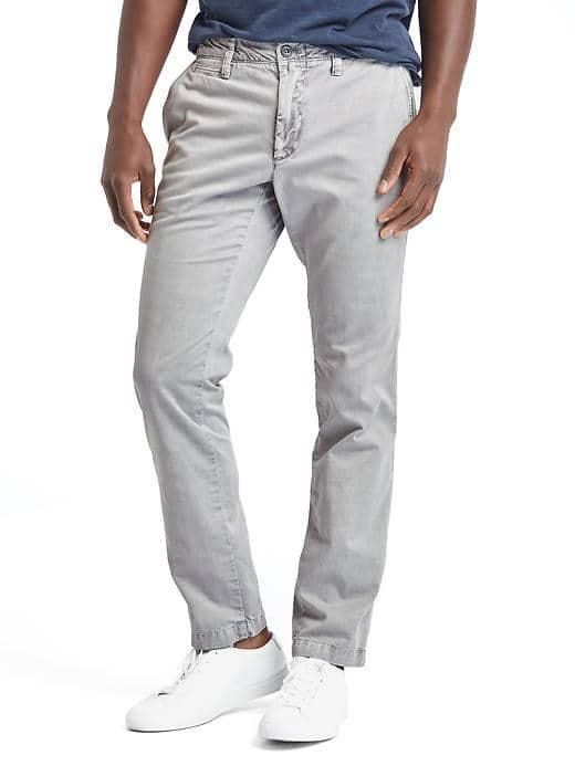 Gap Men Vintage Washed Slim Fit Khakis - Storm Cloud