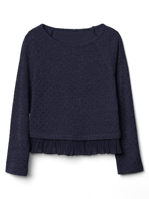 Gap Shimmer Ruffle Trim Pullover - Navy