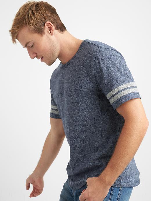 Gap Men Marled Football Tee - Navy Heather