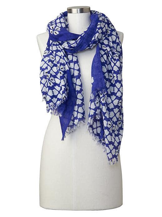 Gap Women Clover Print Scarf - Deep Cobalt