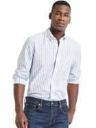 Gap Men Stripe Oxford Standard Fit Shirt - Campus Blue