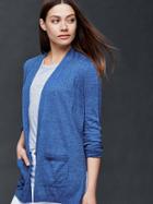 Gap Women Open Front Cardigan - Blue Edge