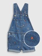 Toddler Ruffle Denim Shortalls With Washwell