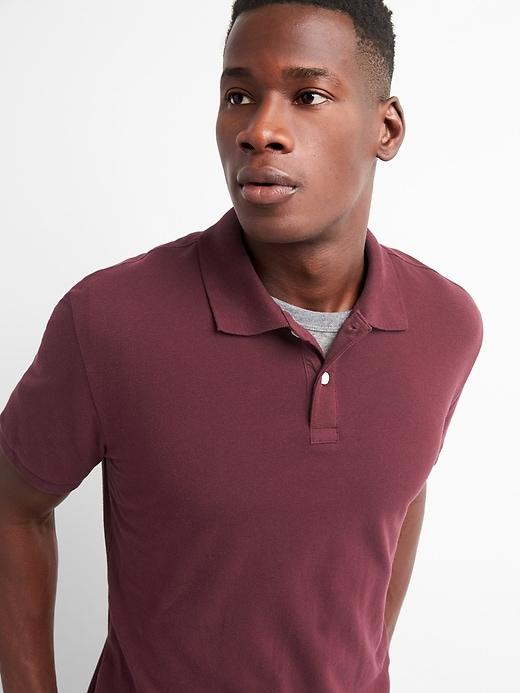Gap Solid Pique Polo - Pinot Noir