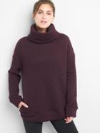 Gap Gapfit Cableknit Turtleneck - Aubergine