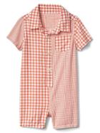 Gap Mix Plaid Shorty One Piece - Orange Buoy