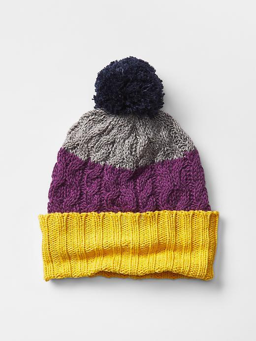 Gap Stripe Pom Pom Hat - Yellow Jacket
