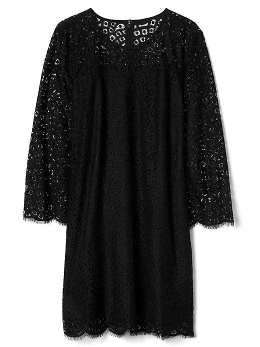 Gap Women Lace Bell Sleeve Dress - True Black
