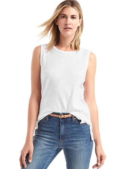 Gap Slub Jersey Muscle Tank - White
