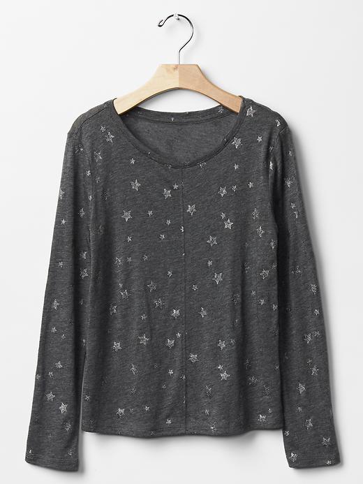 Gap Shimmer Seam Tee - Charcoal Heather