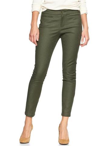 Gap Jacquard Super Skinny Skimmer Khakis - Desert Cactus