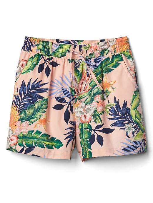 Gap Print Poplin Dolphin Shorts - Paradise Pink