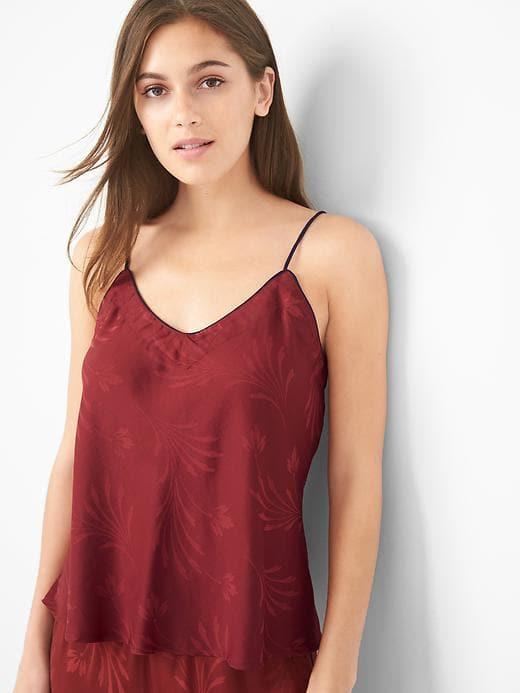 Gap Women Dreamwell Satin Sleep Cami - Red Floral
