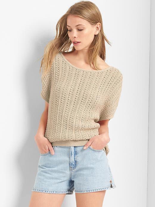 Gap Women Linen Cotton Sweater Tee - New Off White