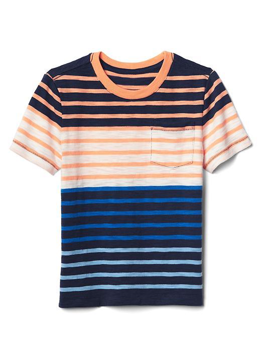Gap Stripe Block Pocket Tee - Elysian Blue