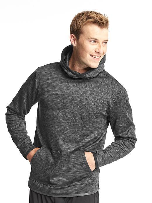 Gap Orbital Fleece Spacedye Pullover Hoodie - Heather Black