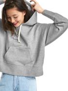 Gap Women The Archive Re Issue Crop Hoodie - Heather Grey