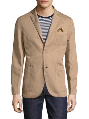 Atp & Co Alan Linen Solid Notch Lapel Blazer