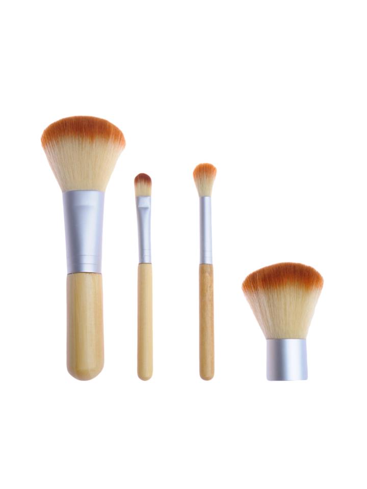 Zoe Ayla Travel Bamboo Make-up Brush Set In Handy Travel Pouch (5 Pc)